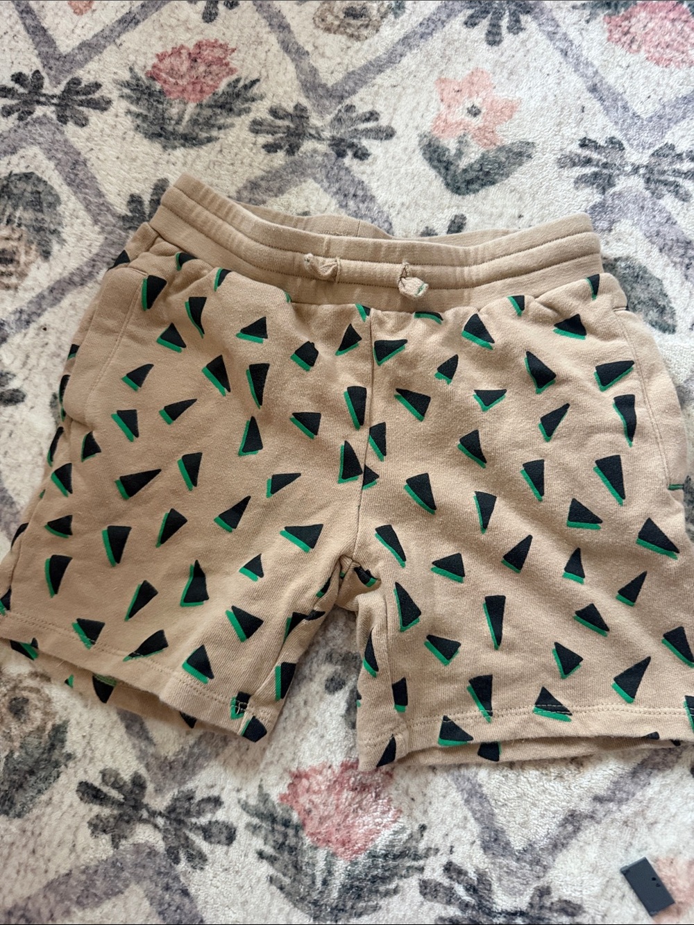 Stella McCartney Kids Tan Shorts with Green & Black Print